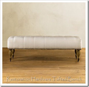 RH tufted bench