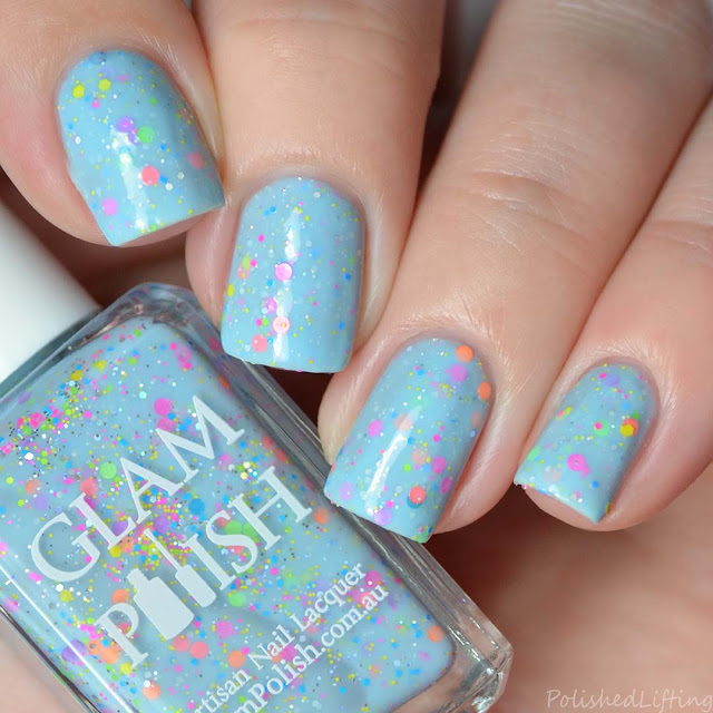 blue crelly glitter nail polish