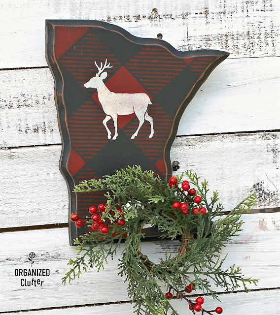 Buffalo Check Your Home and Garden Decor #stencil #oldsignstencils #buffalocheck #buffaloplaid #upcycle #repurpose #Christmas #junkgarden #signs