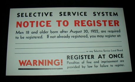 Selective service registration form