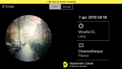 Schermafbeelding Hipstamatic-instellingen Vicuña CL + Cinematheque
