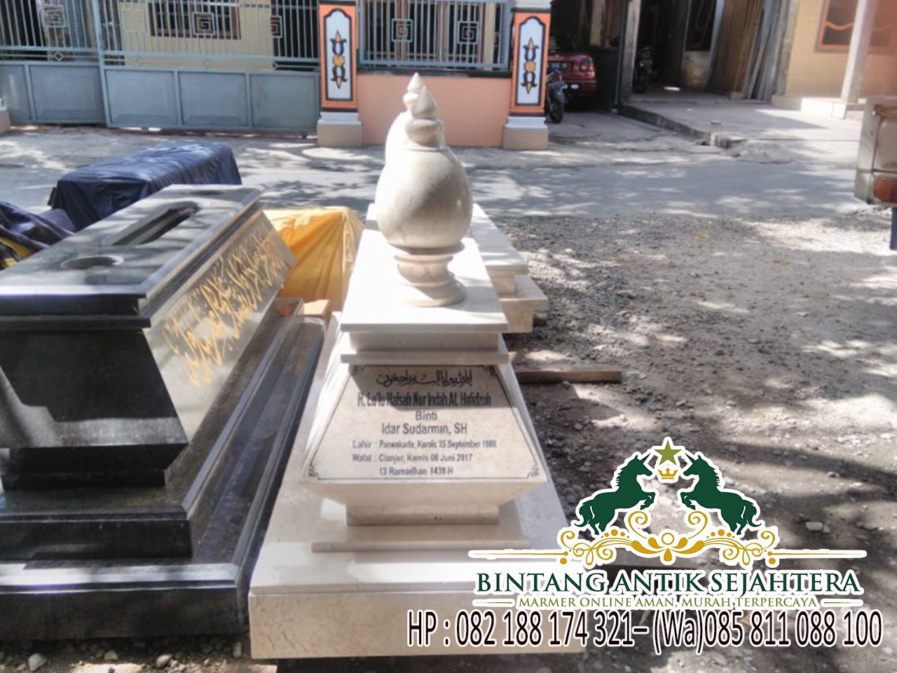 Kijing Bahan Marmer Model Batu Nisan Makam Makam Marmer 