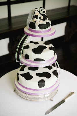 cow print wedding cake