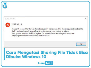 Cara Mengatasi Sharing File Tidak Bisa Dibuka Windows 10