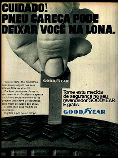 propaganda pneus Good Year - 1970, reclame pneus anos 70; os anos 70; brazilian cars in the 70s; Oswaldo Hernandez; década de 70;