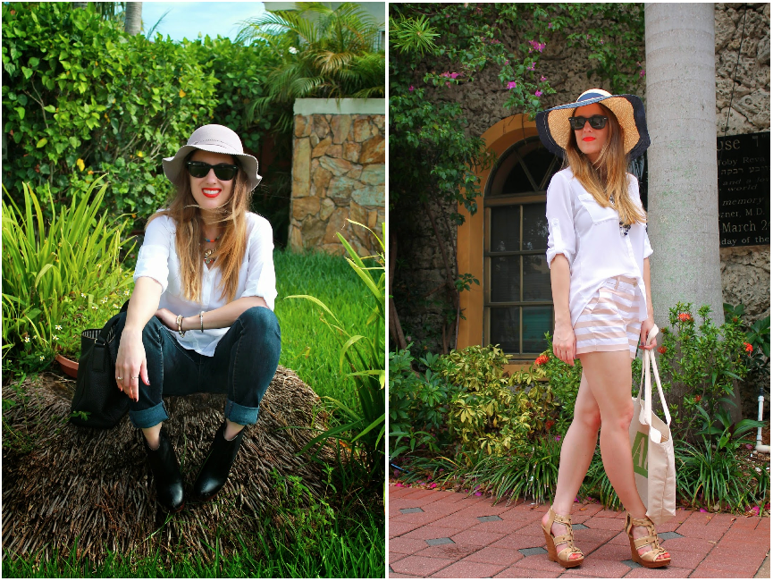 white button down, outfit ideas, two ways to wear, Gap, Express, BCBGeneration, Levi's, Ray-Ban, Kate Spade, chanel, J.Crew