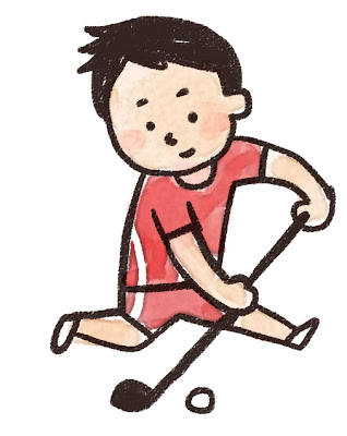 ホッケーの選手のイラスト（スポーツ）