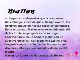 ▷ Significado del nombre Mailen