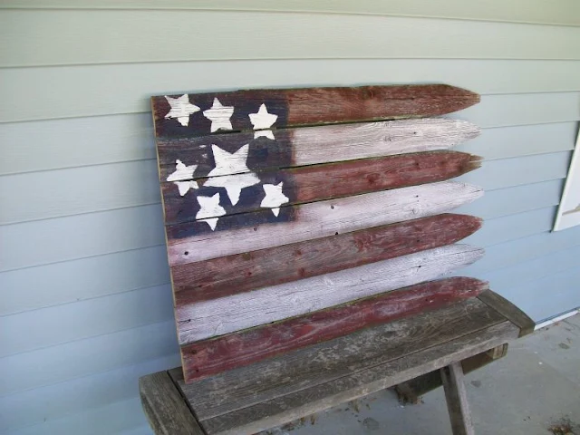 Photo of a fence picket rustic flag.