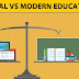 Difference between traditional and modern education 