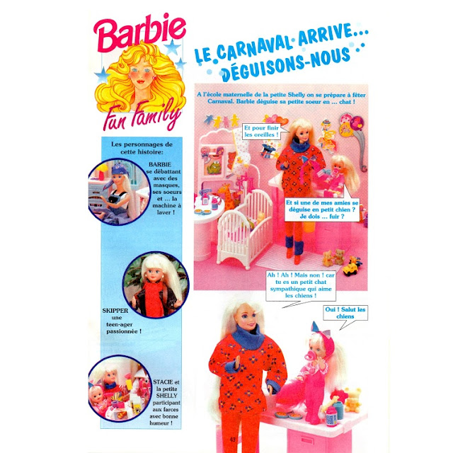 Première page du roman-photos de Barbie - le carnaval arrive, déguisons-nous.