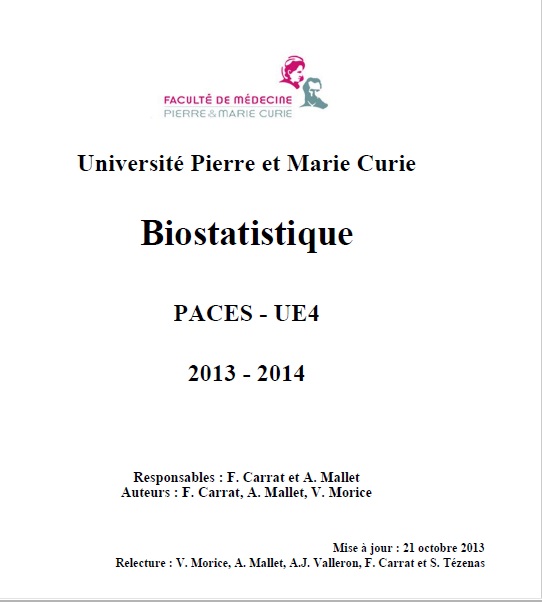 Biostatistique PACES - UE4 (Université Pierre et Marie Curie)