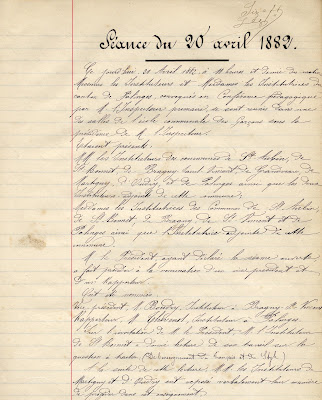 Registre des conférences pédagogiques de la circonscription de Montceau-les-Mines (extrait), 1882 (collection musée)