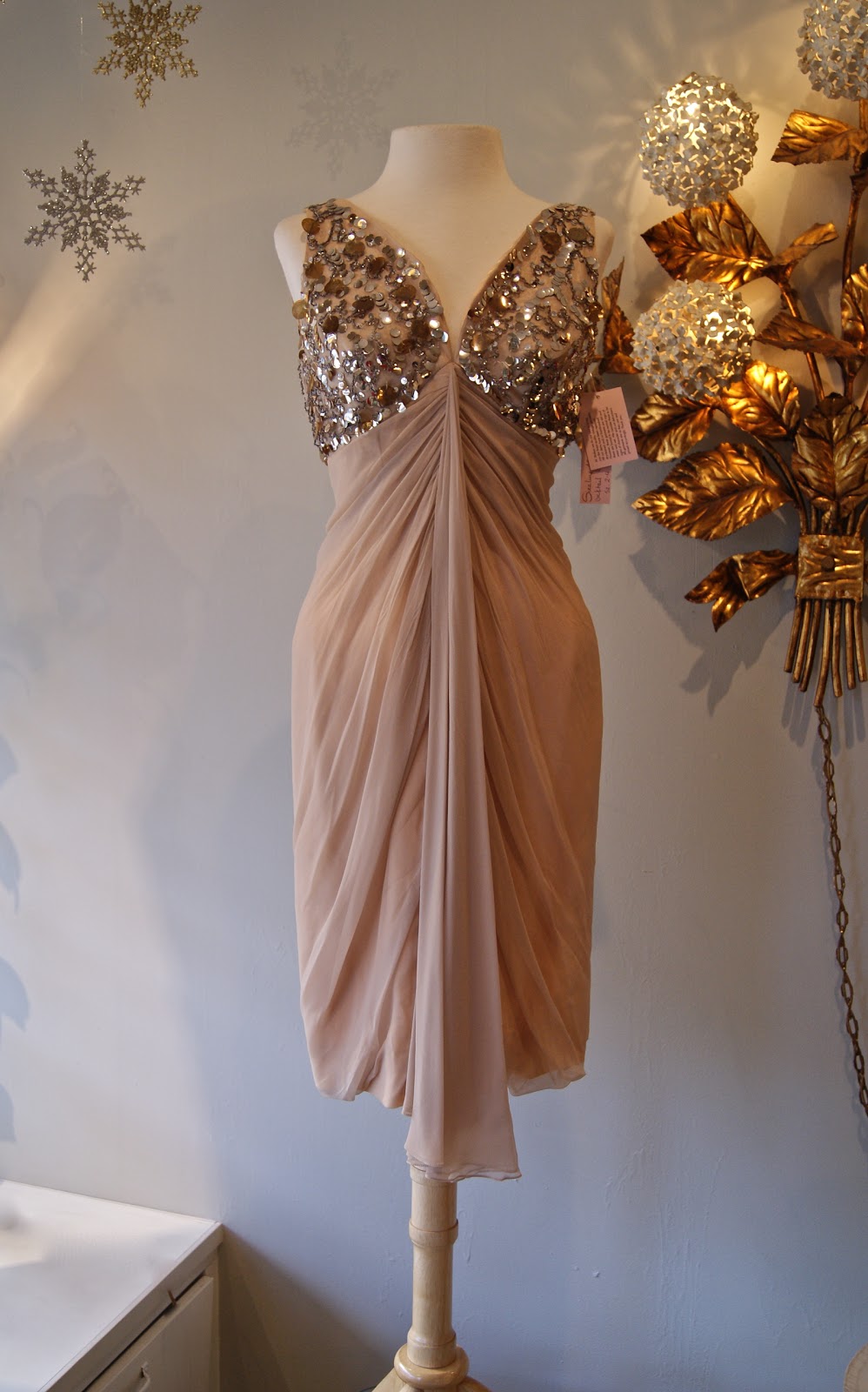 Sensational 1960's silk chiffon cocktail dress by Lilli Diamond.