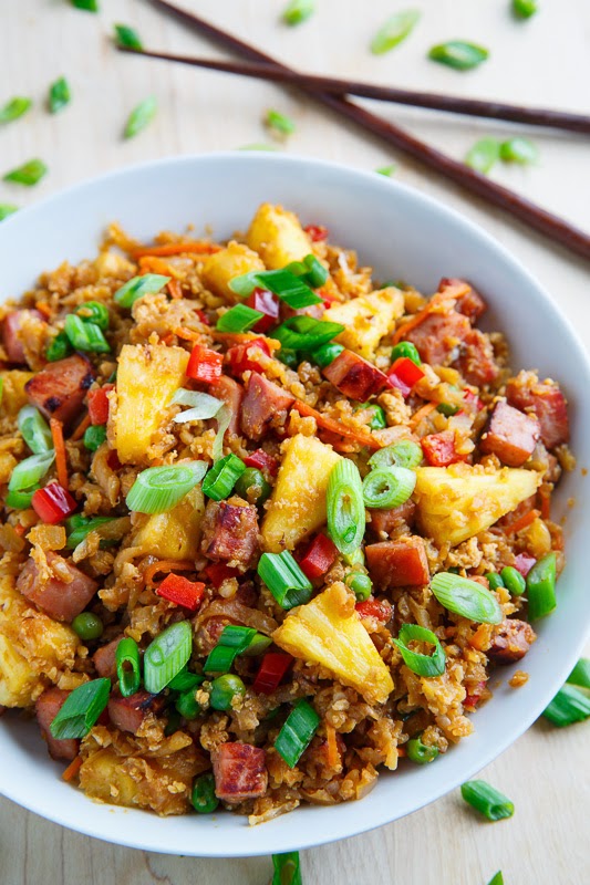 Ham and Pineapple Fried Cauliflower Rice