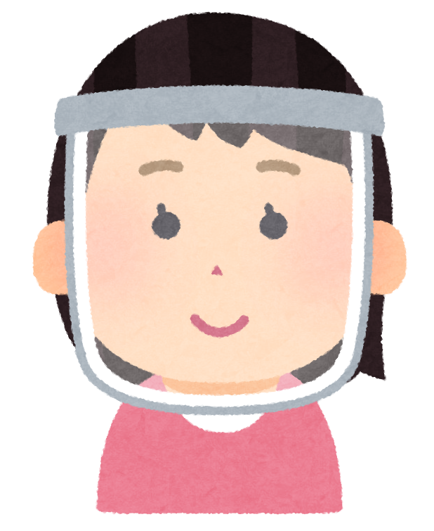 いろいろな人種のフェイスシールドをつけた人のイラスト かわいいフリー素材集 いらすとや