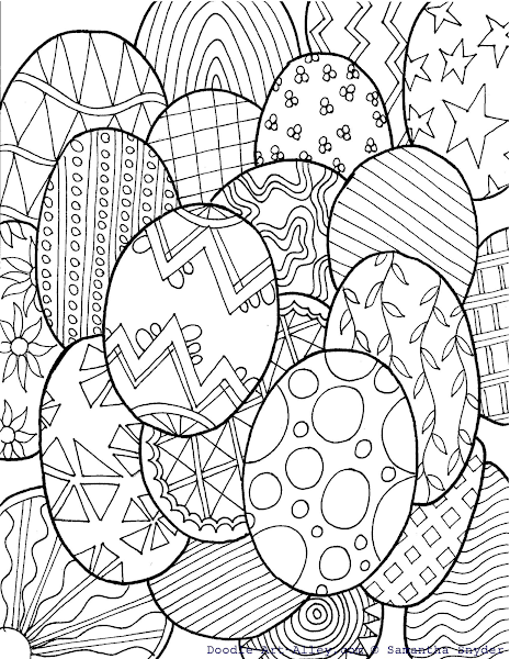 Free Easter Egg Coloring Page {From Doodle Art Alley} @ Blissful Roots