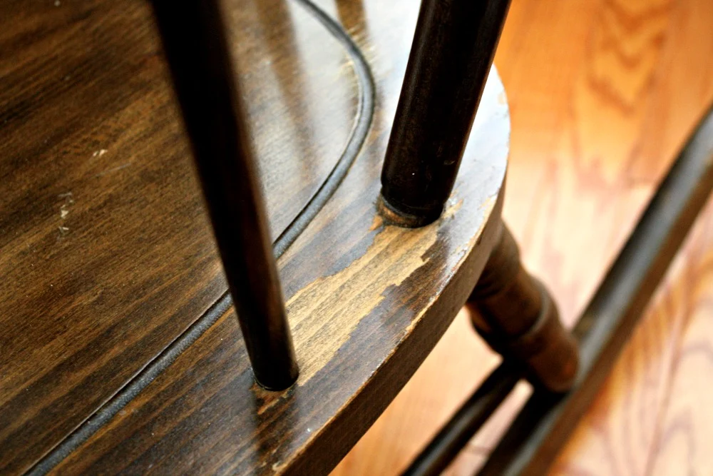 Damaged finish on rocking chair