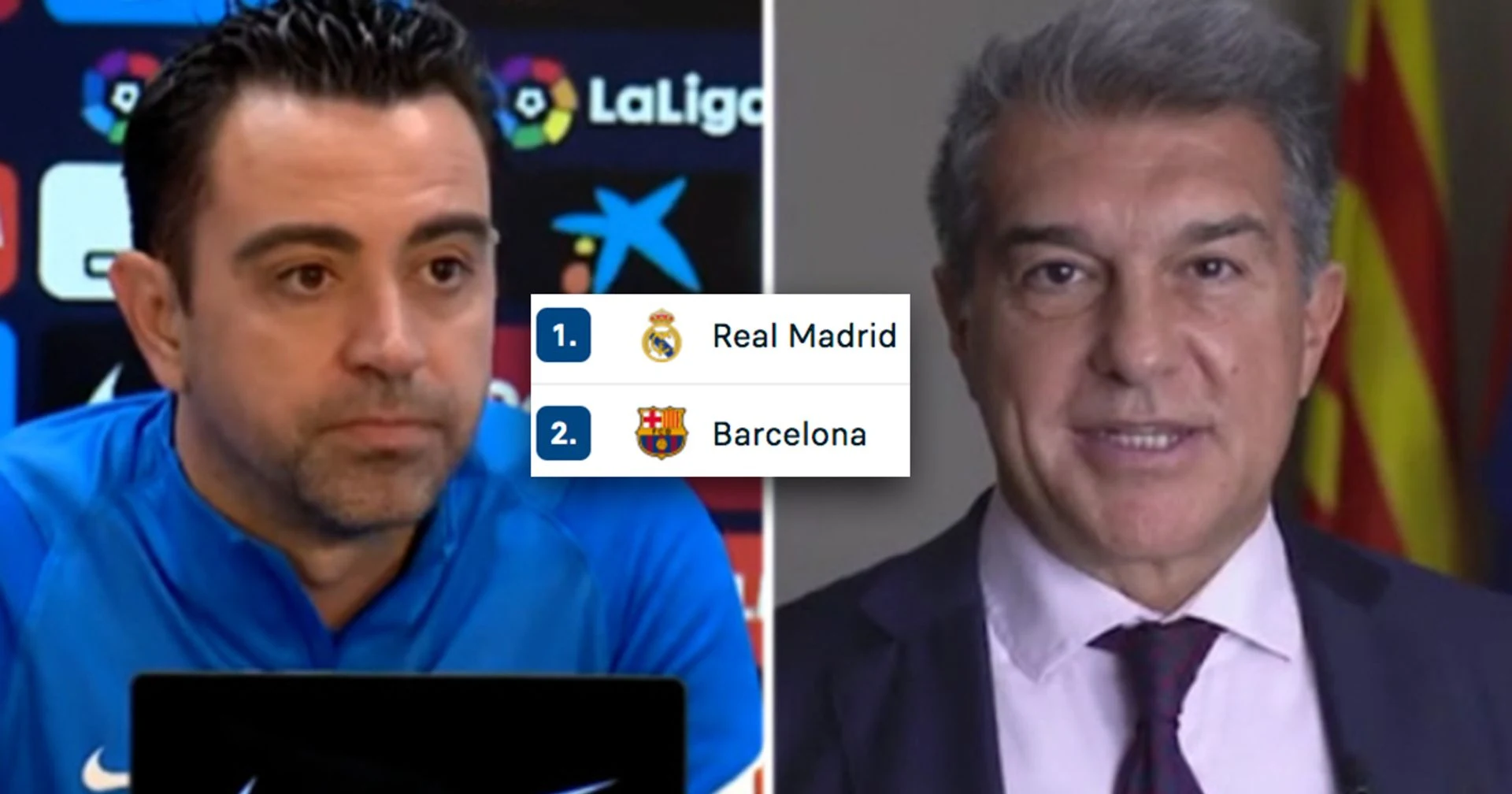 Xavi reacts to Laporta's claim about Barca's chances to win La Liga