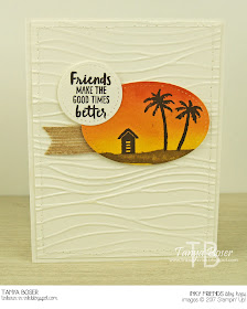 Blending and simple stamping with Stampin' Up! Waterfront stamp set create easy and beautiful scenes. Even beach scenes! ~Tanya Boser for Inky Friends
