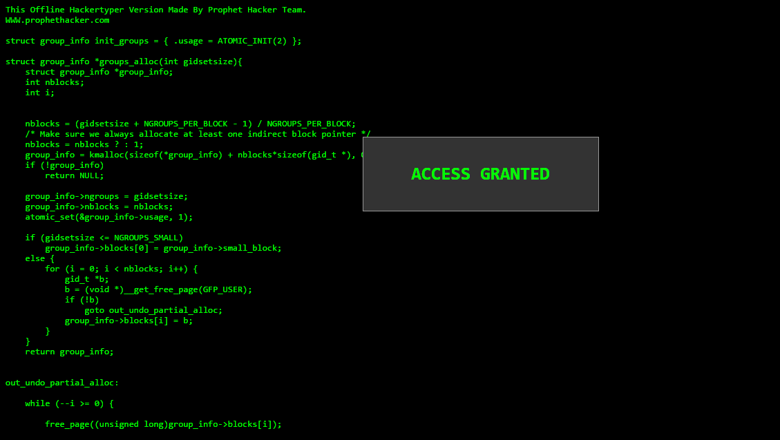 Run HackerTyper Website Without Internet Offline