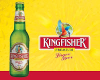 KingFisher Beer bottle and advertisement