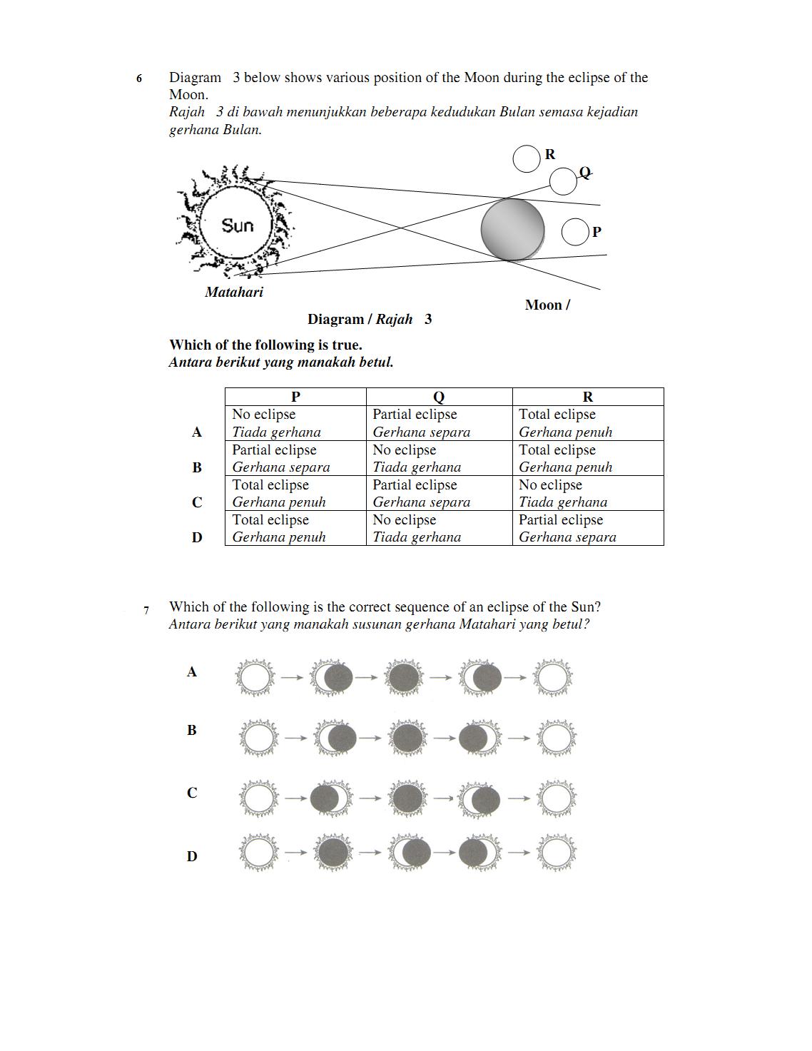 SISTEM SURIA (SOLAR SYSTEM): Bank Soalan