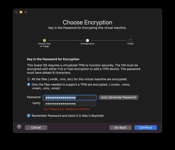 Encryption Key Auto-Generate and Store