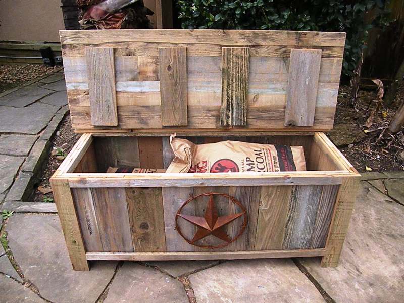 Wood Outdoor Storage Bench