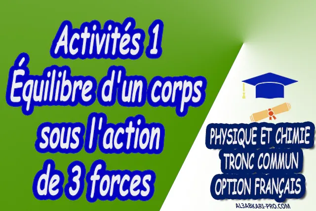 Équilibre d'un corps sous l'action de 3 forces Physique et Chimie  Tronc commun  Tronc commun sciences  Tronc commun Technologies  Tronc commun biof option française  Devoir de Semestre 1  Devoirs de 2ème Semestre  maroc  Exercices corrigés  Cours  résumés  devoirs corrigés  exercice corrigé  prof de soutien scolaire a domicile  cours gratuit  cours gratuit en ligne  cours particuliers  cours à domicile  soutien scolaire à domicile  les cours particuliers  cours de soutien  des cours de soutien  les cours de soutien  professeur de soutien scolaire  cours online  des cours de soutien scolaire  soutien pédagogique