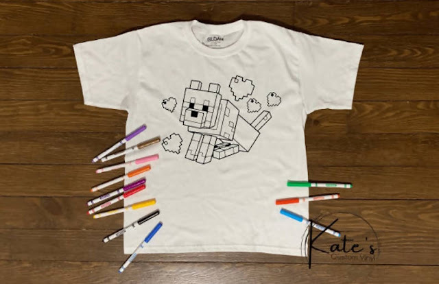 Custom Kids Coloring Shirt from Kate's Custom Vinyl