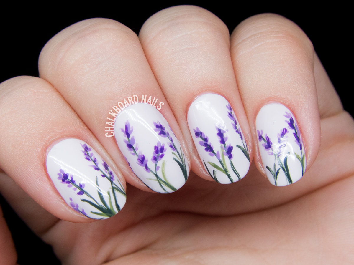 lavender blossom floral nail art 3