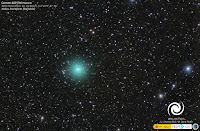 Kometa 46P/Wirtanen, zdjęcie z 12.11.2018 r. Credit: José J. Chambó Hakos Astrofarm (Namibia, Afryka). Obiektyw Canon 200mm. f1.8, kamera SBIG STT-8300. Ekspozycja 84 minuty.