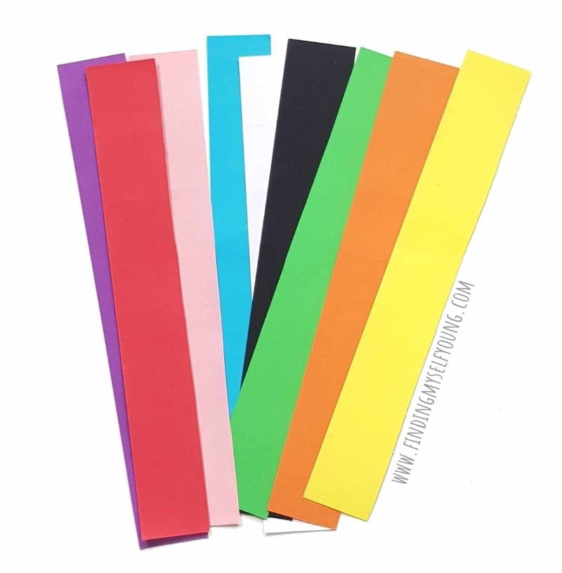 Strips of coloured paper.