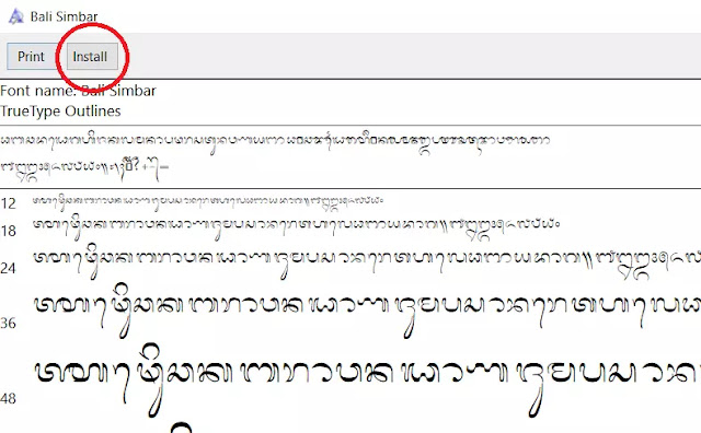 Cara Download dan Menggunakan Font Aksara Bali Simbar