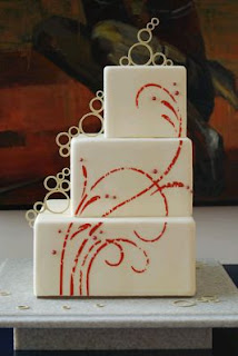 Wedding cakes with red details