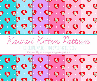 Free Digital Paper: Kawaii Kittens