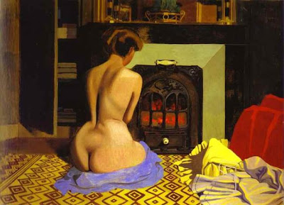 Felix Vallotton, mujer desnuda ante la estufa, 1900