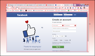 contoh tampilan web browser menampilkan halaman facebook