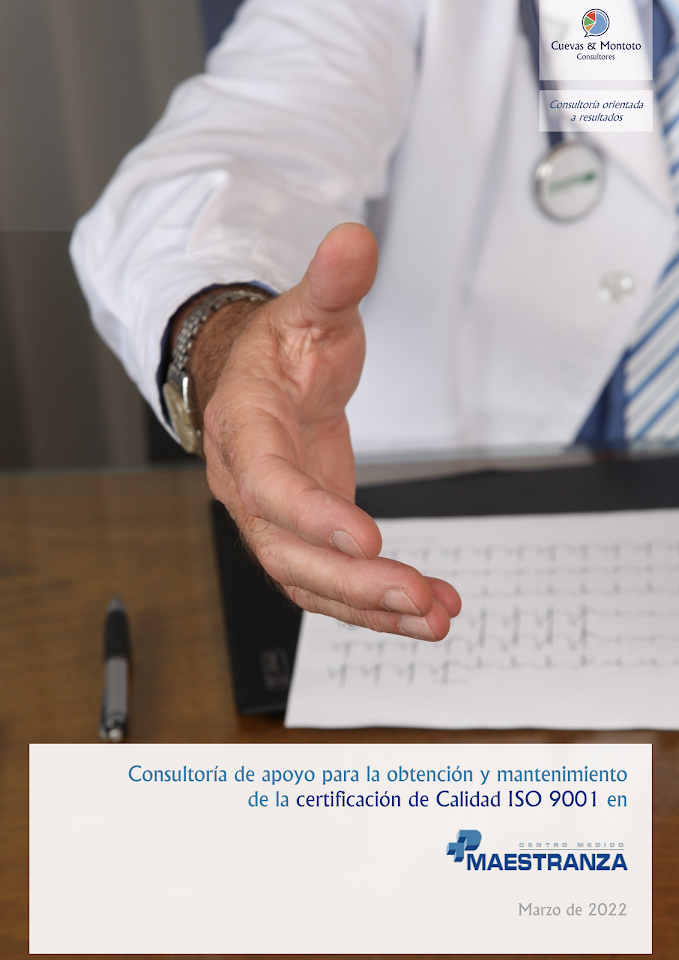 Contrato firmado entre Cuevas & Montoto Consultores y el Centro Médico Maestranza para ayudarles a obtener la certificación ISO 9001:2015 de Calidad en el Servicio de Radiología de su centro sanitario privado ubicado en Madrid