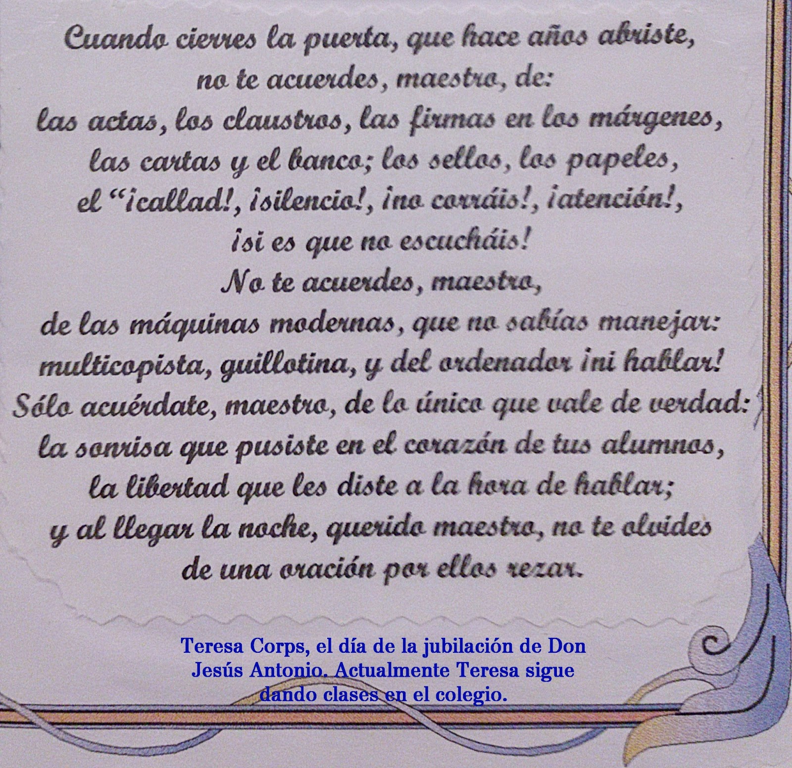TODO TEMBLEQUE: Homenaje a Don Jesús Antonio. Colegio 