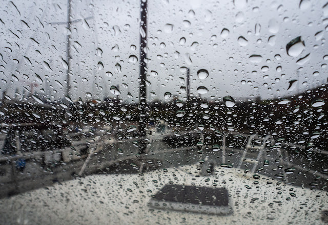 Photo of rain on Ravensdale's windscreen on Tuesday morning