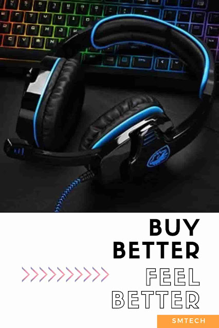 sades sa-708 stereo gaming headphone headset with microphone (blue)