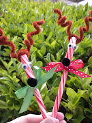 Create Santa's reindeer with this sweet candy cane ornament craft for you . (candy cane deer )