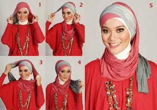 Gambar Tata Cara Memakai Jilbab Modern Pashmina Kerudung