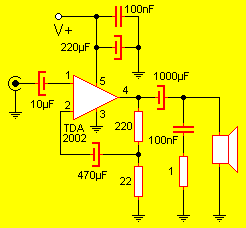 8W Audio Amplifier with TDA2002