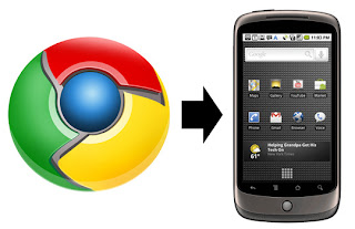 chrome icon with arrow towards android phone