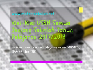 Kisi-Kisi USBN Semua Jenjang Sekolah Tahun Pelajaran 2017/2018