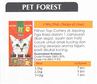 harga makanan kucing pet forest