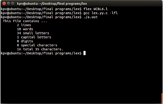 x program to count the number of words,small and capital letters, digits and special characters in a C file